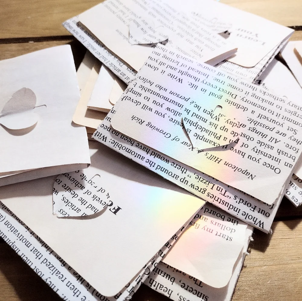 10 Miniature Envelopes from book pages
